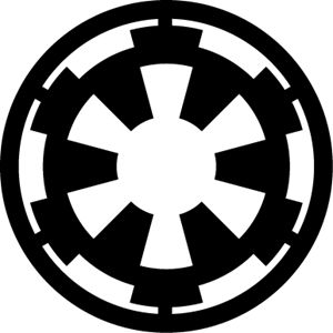 a black and white star wars symbol is shown in the shape of a circular object