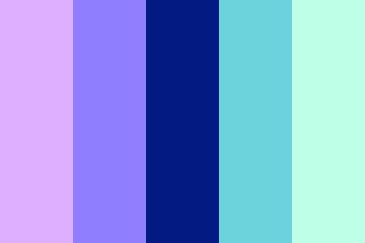 the color scheme is blue, purple and green with some white on it's left side