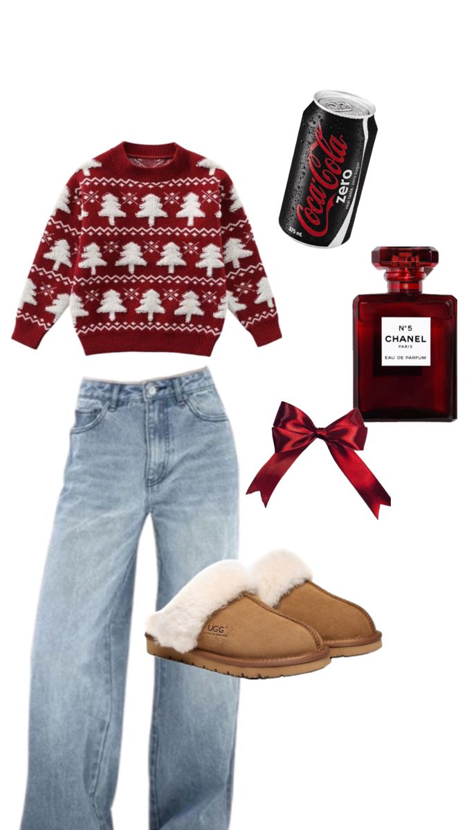 #christmas #outfit #collage Sisters Christmas Photoshoot, Winter Spirit Week, Ugly Sweater Outfit, Xmas Hair Accessories, Ugly Sweater Outfits, Preppy Christmas Outfit, Cozy Christmas Outfit, Ugly Christmas Sweater Outfit, Christmas Sweater Outfits