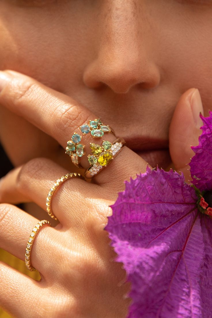 Meredith Young lagoon split ring in yellow gold. 18K Yellow Gold0.19 ctw Diamonds, 1.59 cts Canary Tourmaline, 0.32 Nigerian Neon Beryl, 0.18 cts Aquamarine, 0.8 cts Mali Garnet, 0.7 cts Aqua Tourmaline Yellow Gold Multi-stone Emerald Cut Sapphire Ring, Fine Jewelry Yellow Rings With Gemstone, Yellow Gold Multi-stone Cubic Zirconia Diamond Ring, Emerald Cut Multi-stone Sapphire Ring In Yellow Gold, Yellow Gold Multi-stone Diamond Rings, Yellow Gold Topaz Ring With Yellow Sapphire, Fine Jewelry Yellow Topaz Ring, Fine Jewelry 14k Gold Yellow Sapphire Ring, Yellow Multi-stone Sapphire Ring