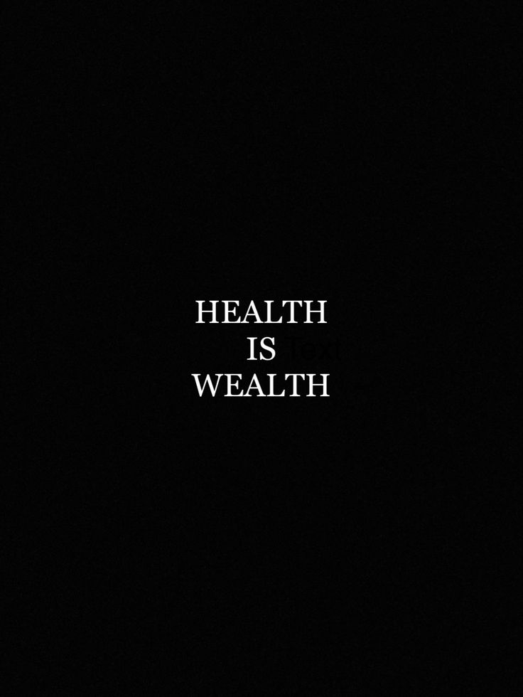 a black background with the words health is wealth