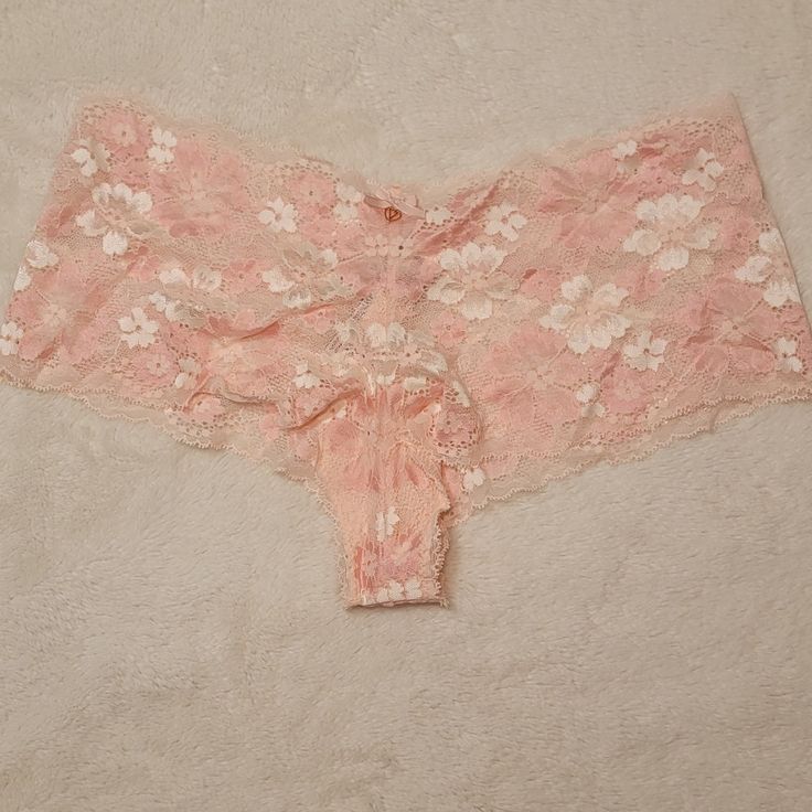 New With Tags Victoria's Secret Shortie Panty Feminine Briefs By Victoria's Secret, Spring Lace Brief Bottoms, Victoria's Secret Pink Lace Bottoms, Victoria's Secret Lace Bottoms For Summer, Feminine Victoria's Secret Fitted Bottoms, Fitted Feminine Victoria's Secret Bottoms, Pink Lace Short Bottoms, Pink Lace Short-length Bottoms, Bras And Panties