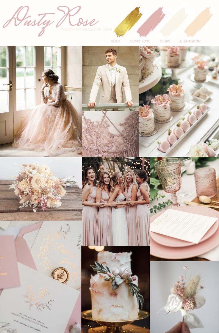 a collage of photos with different colors and themes for wedding day, bridal party or special occasion