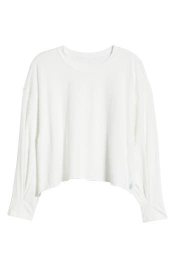 Love to layer in this soft cotton top designed with a classic crewneck and dropped shoulders. 21 1/2" Length (Size M) Crewneck Long sleeves 100% cotton Machine wash, line dry Imported Basic White Long Sleeve Crew Neck Top, Effortless Crew Neck Tops For Fall, Comfortable Relaxed Fit Ribbed Top, Comfortable Everyday Top With Ribbed Neckline, Effortless White Tops For Layering, Comfortable Tops With Ribbed Neckline For Everyday, Casual White Long Sleeve Loungewear Top, Everyday Cotton Tops With Ribbed Cuffs, Cotton Tops With Ribbed Cuffs For Everyday