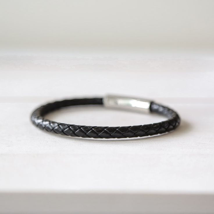 DARKHORSE - Men's Leather Bracelet - Mack & Rex Classic Adjustable Leather Bracelet, Classic Adjustable Leather Bracelet For Everyday, Masculine Adjustable Braided Leather Bracelet, Masculine Adjustable Braided Bracelets With Leather Strap, Classic Adjustable Braided Leather Bracelet, Masculine Adjustable Leather Bracelet, Black Engraved Leather Bracelet, Masculine Adjustable Leather Bracelet For Everyday, Classic Adjustable Braided Bracelet With Lobster Clasp