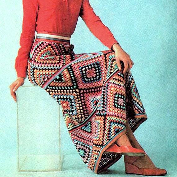 INSTANT DOWNLOAD PDF Vintage Crochet Pattern Granny Squares Maxi Skirt Retro Boho Festival - Etsy Vintage Skirt Pattern, Hippie Rock, Square Skirt, Crochet Maxi Skirt, Crochet Skirt Pattern, Crochet Skirts, Vintage Crochet Pattern, Maxi Rok, Maxi Skirt Boho