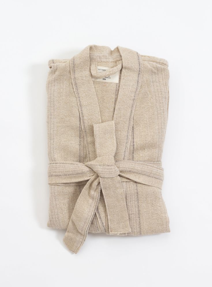 The Tuna Kimono Robe is a luxurious blend of comfort and style. Made from a blend of soft cotton and durable linen, this robe is perfect for lounging at home or for a quick cover-up after a shower. The beige color gives it a neutral and timeless look, while the multiple size options allow for a perfect fit. Neutral Loungewear, Linen Bathrobe, Bridesmaid Kimono, Linen Robe, Linen Cardigan, Duster Jacket, Cold Temperature, Jeans Material, Fabric Softener