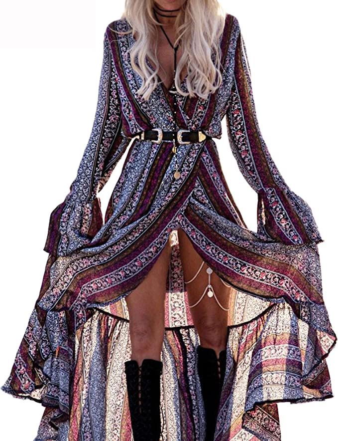 Beth Dutton/Yellowstone inspired dress Boho Wrap Dress, Summer Long Sleeve, Boho Style Outfits, Maxi Cardigan, Long Beach Dress, Vacation Club, Mode Boho, Long Sleeve And Shorts, Flowy Maxi Dress