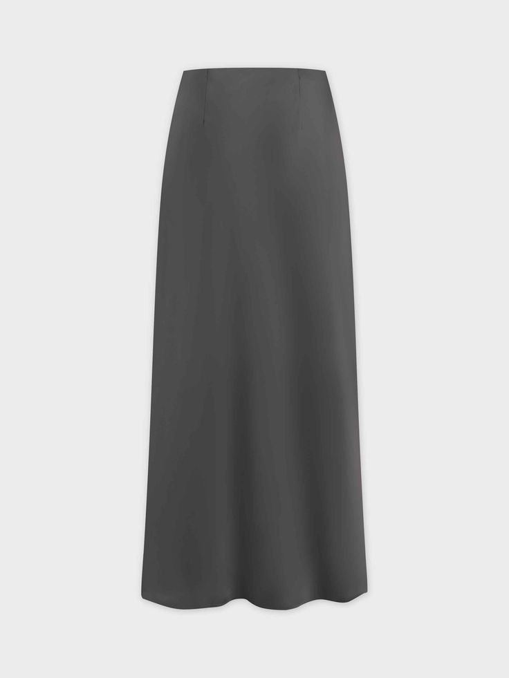 Upgrade your wardrobe with our Solid Satin Slip Skirt-True Grey. With its solid color and satin-like fabric, it can easily be dressed up or down, making it the perfect addition to any outfit. Comfort meets style with this must-have piece. Solid Satin Lined Skirt Bottoms, Solid Satin Lined Skirt, Solid Color Satin Relaxed Skirt, Evening Satin Maxi Skirt With Satin Finish, Evening Maxi Skirt With Satin Finish, Solid Color Satin Lined Skirt, Evening Satin Skirt With Bias Cut, Sleek Silk Lined Skirt, Bias Cut Midi Skirt For Party