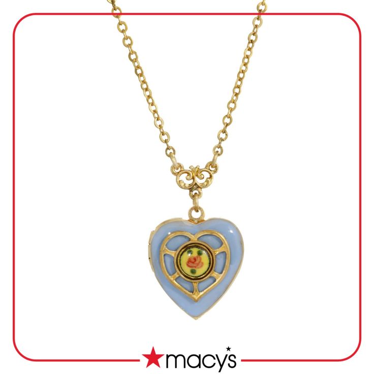 in stock Blue Heart-shaped Jewelry With Adjustable Chain, Blue Heart Necklace With Adjustable Chain, Blue Heart-shaped Necklaces With Adjustable Chain, Flower Decals, Classy Necklace, Round Flower, Heart Locket Necklace, Necklace Online, Heart Locket