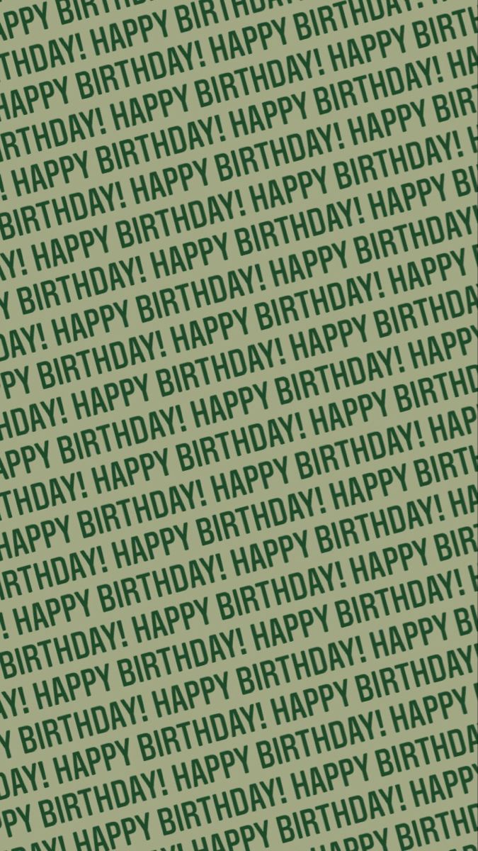 a green and white birthday card with the words happy written in large letters on it