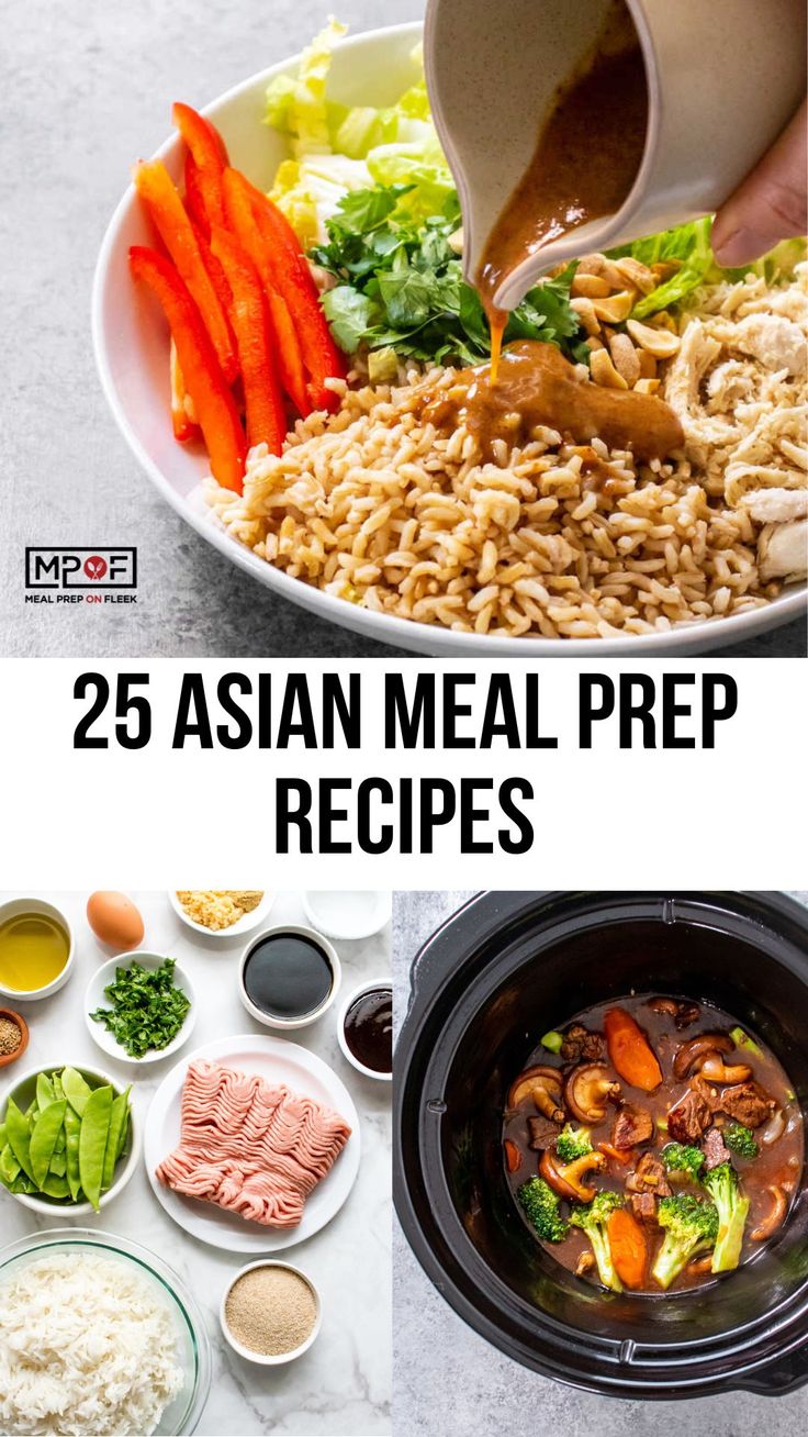 Asian Recipes Meal Prep, Healthy Meals Asian, Lunch Ideas For Work Asian, Asian Meal Prep For The Week, Asian Lunch Meal Prep, Healthy Asian Meal Prep Recipes, Healthy Asian Meal Prep, Asian Work Lunch Ideas, Asian Meal Prep Recipes