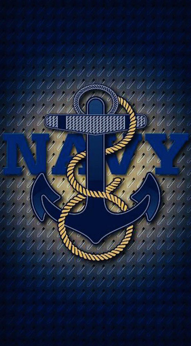 an anchor and rope with the word navy on it