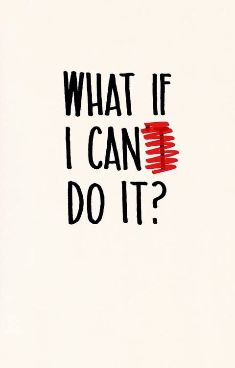 the words what if i cant do it? written in black and red ink