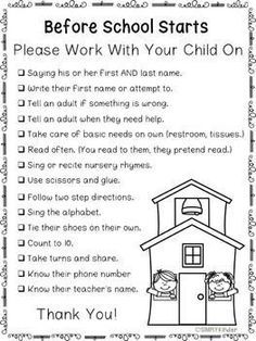 a printable worksheet to teach children about school