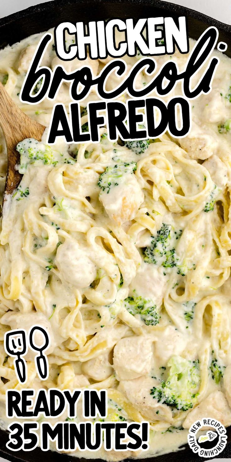 the chicken broccoli alfredo is ready in minutes