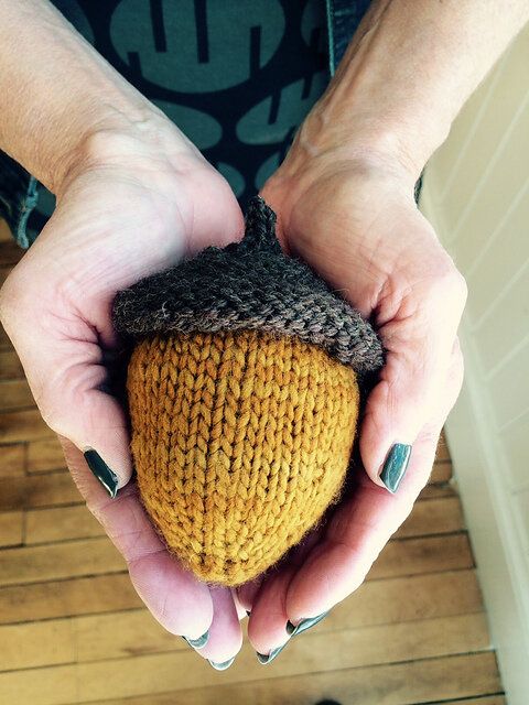 a person holding an acorn in their hands