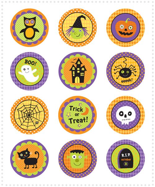 halloween cupcake toppers with different designs