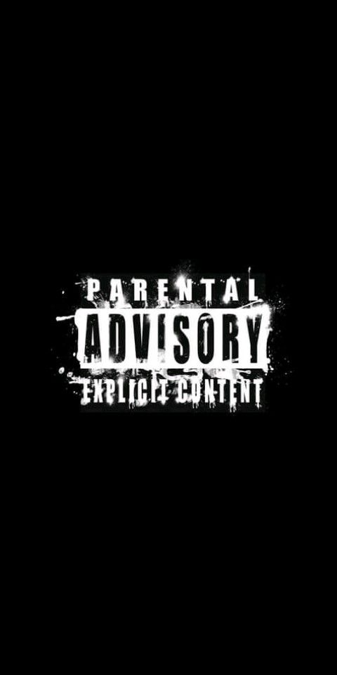 the words parental advisory written in black and white on a dark background, with an image of