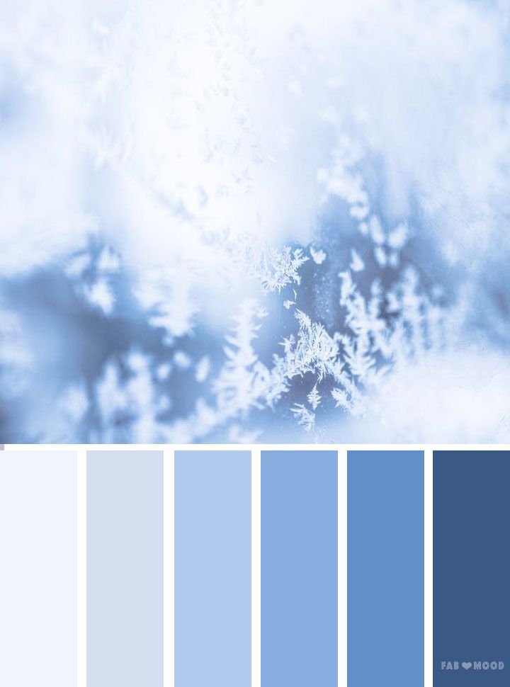 blue and white color scheme with snow flakes