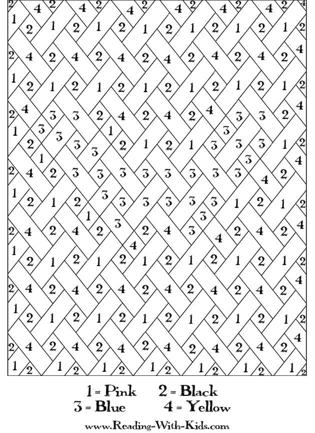 an image of a coloring page with numbers and letters on it, as well as the number