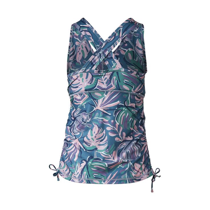 Stay safe from UV rays while looking stylish in our bestselling women’s ruched tank top with a UPF 50+ rating. Sun protection swimwear has never looked so flattering or felt so good. For women looking for a more modest swimsuit, pair this swim tank with our swim shorts or tights, for more coverage. This tankini top offers tummy control and feels so comfortable on the skin. Shop this swim tank for ladies in a variety of colors, prints, and sizes, including plus-sizes up to 4XL. Solid Color Tankini With Built-in Shorts For Swimming, Fitted Upf 50+ Tops For Outdoor, Stretch Tankini With Upf 50+ Protection, Stretch Tankini With Built-in Bra For Sunbathing, Stretch Tank Top With Built-in Bra For Swimming, Ruched Tank Top, Baby Sun Hat Girl, Swim Tank, Girls Sun Hat