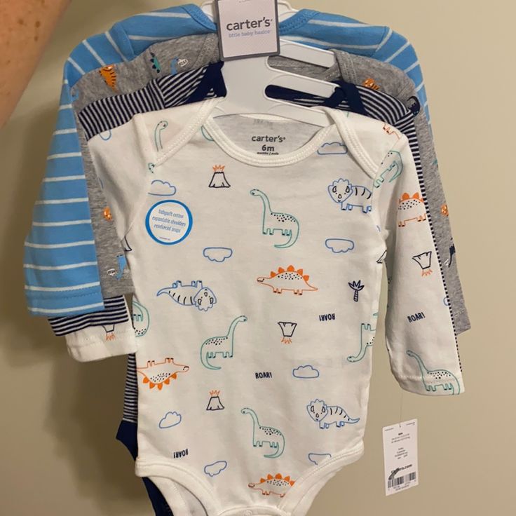 Carter’s 4 Pack Long Sleeve Bodysuit 4 Different Prints As Shown In Pictures 6 Months Nwt Long Sleeve Blue Bodysuit For Playwear, Blue Long Sleeve Cotton Bodysuit, Blue Cotton Long Sleeve Bodysuit, Cute Long Sleeve Blue Bodysuit, Newborn Onsies, Kids Travel, Baby Boy Romper, Boys Romper