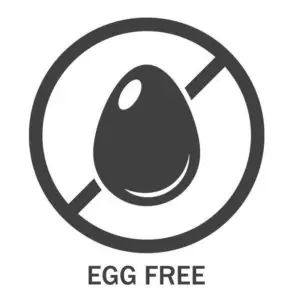 an egg in a circle with the word egg free below it, on a white background