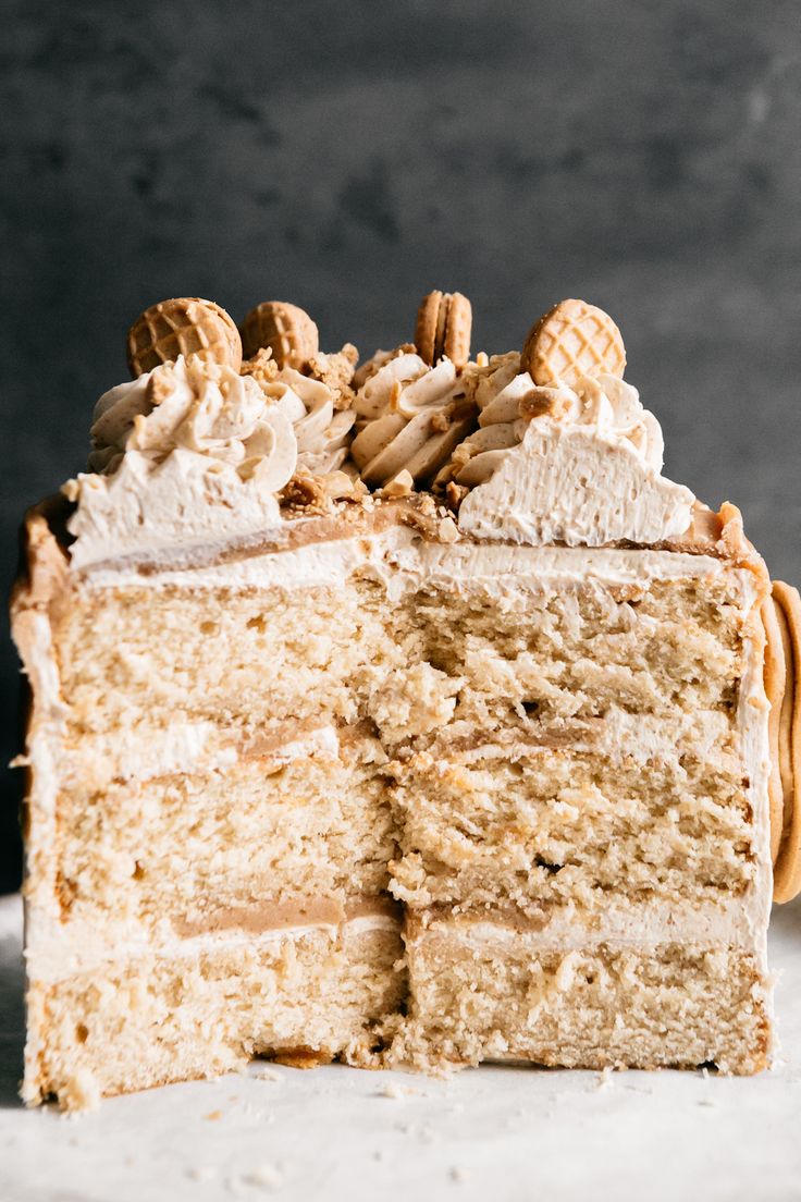 a close up of a slice of cake on a plate