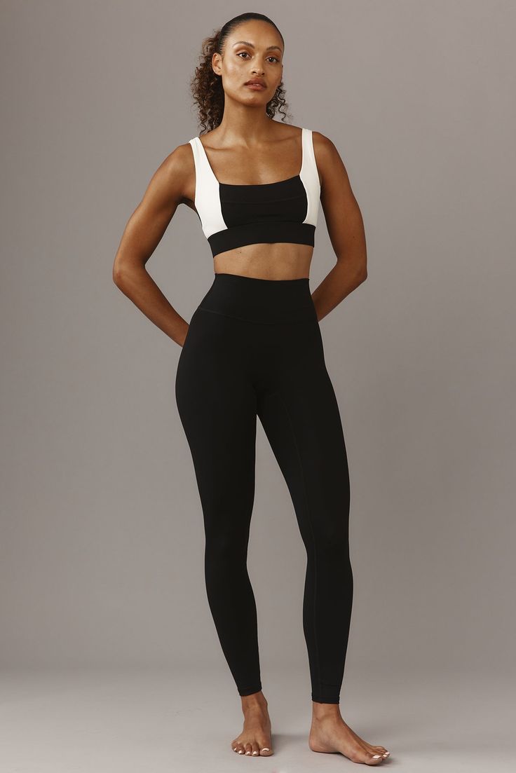 Monday Swimwear, Sports Activities, Soft Hands, Pocket Detail, Ivory Color, Ribbed Fabric, Black Leggings, Pilates, Bra