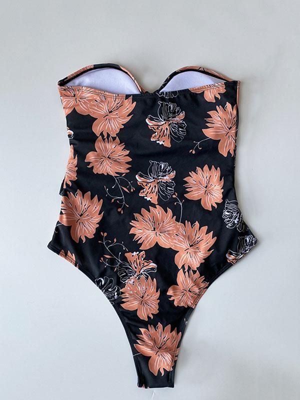 Sku CY-!57144 Material Polyester Lining Polyester Underwired No Style Bralette Feature Floral Printed , Belted Occasion Vacation , Beach , Sports , Sexy , Hot Springs , Swimming Pool Seasons Spring , Summer Type Bikini Swimsuit Color SAME AS THE PICTURE Size S,M,L Please consult the size chart we provide for this item''s measurements to help you decide which size to buy.Please note: There may be 1-3cm differ due to manual measurement.CMINCH Cup Bust Waist Hips S A-B 72-80 60-66 78-85 M B-C 80-88 64-70 85-91 L C-D 88-95 68-74 91-97 Summer Strapless Bodysuit For Beach, Summer Bandeau Bodysuit For Beachwear, Strapless Beach Bodysuit For Spring, Strapless Bodysuit For Beach In Spring, Strapless Summer Swimming Bodysuit, Fitted Printed Bandeau Swimwear, Printed Fitted Bandeau Swimwear, Strapless Bodysuit For Swimming In Summer, Strapless Bodysuit For Summer Swimming