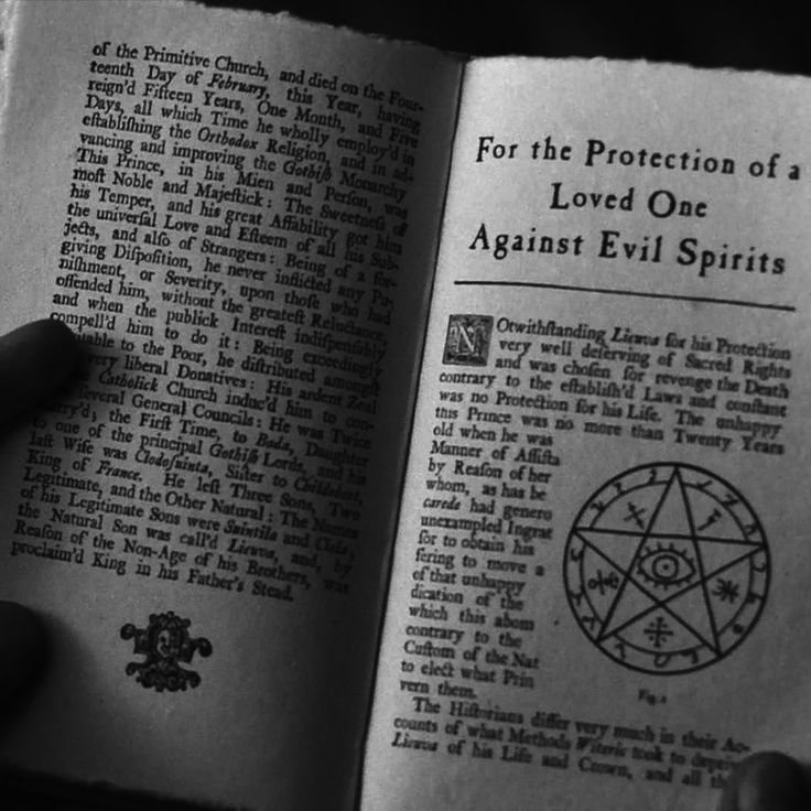 an open book with the title for the protection of a loved one against evil spirits