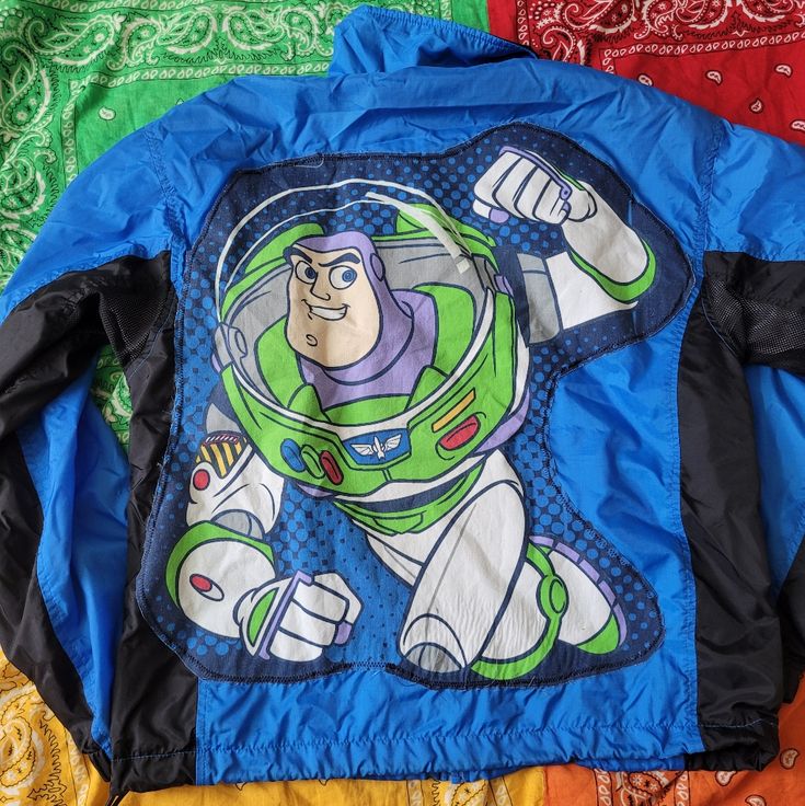 Windbreaker With Upcycled Vintage Toy Story Patch Playful Blue Outerwear For Playtime, Casual Blue Upcycled Outerwear, Fila Jacket, Upcycled Vintage, Toy Story, Vintage Toys, Color Blue, Jackets & Coats, Jackets For Women