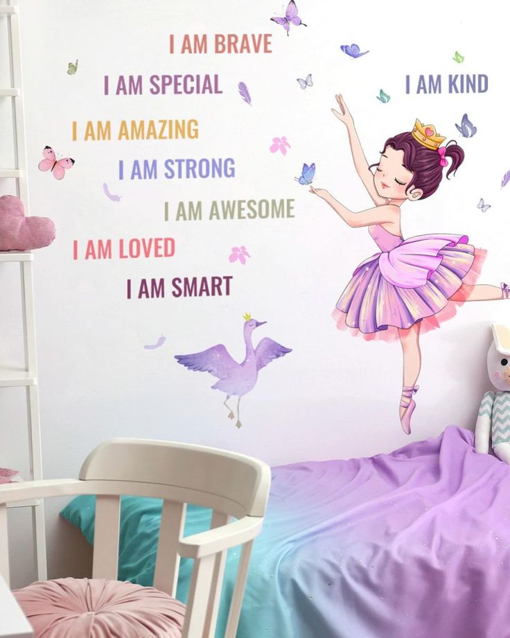 Fairy stickers🥰✅ Ballet Girls, Wall Stickers, Wall Decals, Ballet, Nursery, Wall Decor, Bedroom, Purple, Wall