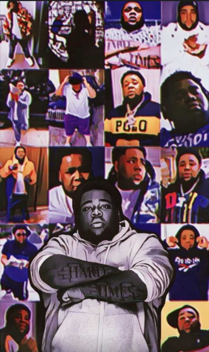 a collage of black men with their arms crossed in front of them, all wearing hoodies