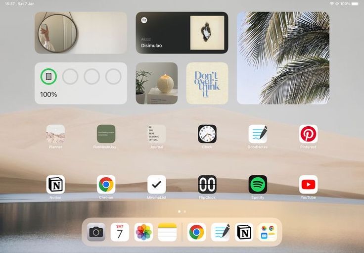 an image of the home screen with many different app icons on it and palm trees in the background