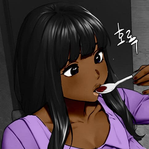 a girl with long black hair is brushing her teeth