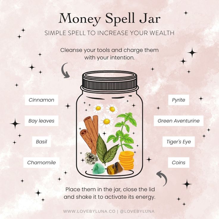 Love By Luna®’s Instagram photo: “Money Spell Jar 🌟 Spells to increase wealth are a great way to connect to the abundance of the universe and create a flow of prosperity…” Spell Jars For Money, Jar Spells Witchcraft Money, Money Spell Jars, Wealth Spell Jar, Abundance Jar Spell, Money Jar Spell, Abundance Jar, Abundance Spell Jar, Prosperity Spell Jar