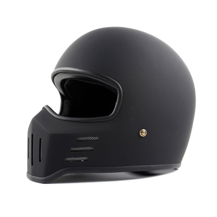 a black motorcycle helmet on a white background