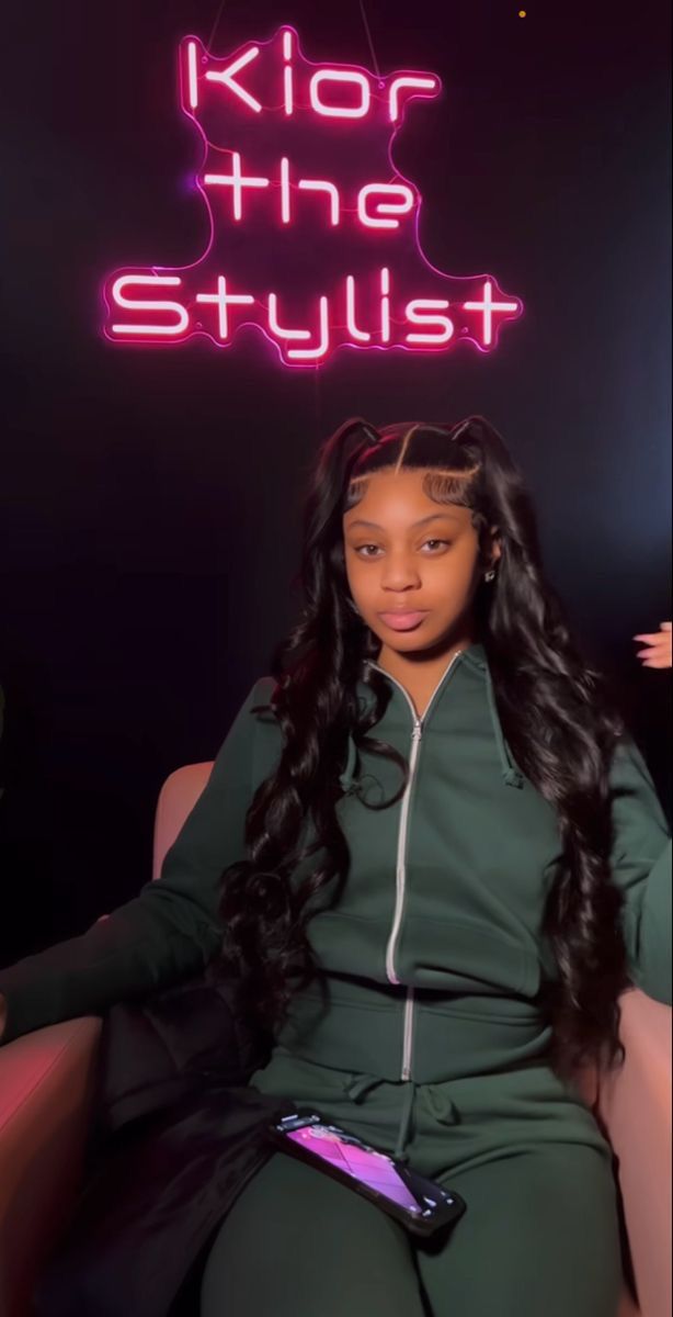 Frontal Half Up Half Down Curly, Half Up Half Down With 2 Ponytails, Half Up Half Down 2 Ponytails, 2 Ponytails Half Up Half Down, Half Pony Hairstyles, Half Pony, Two Ponytail Hairstyles, Quick Weaves, Lemonade Braids Hairstyles