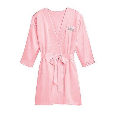 Women's Personalized Embroidered Satin Robe with Pockets - Light Pink Purple Bridesmaid, Wedding Party Bridesmaid, Silky Robe, Personalized Robe, Pink Kimono, Mode Kimono, Wedding Kimono, Wedding Robe, Kimono Wrap