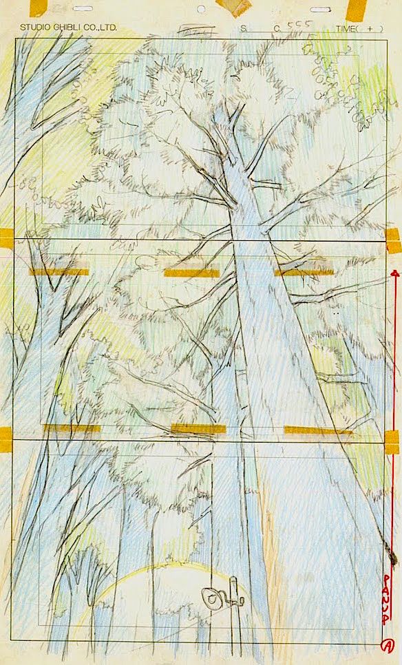 a drawing of a tree with yellow lines on it