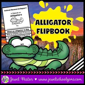 the alligator flipbook is open and ready to be used as an activity for children