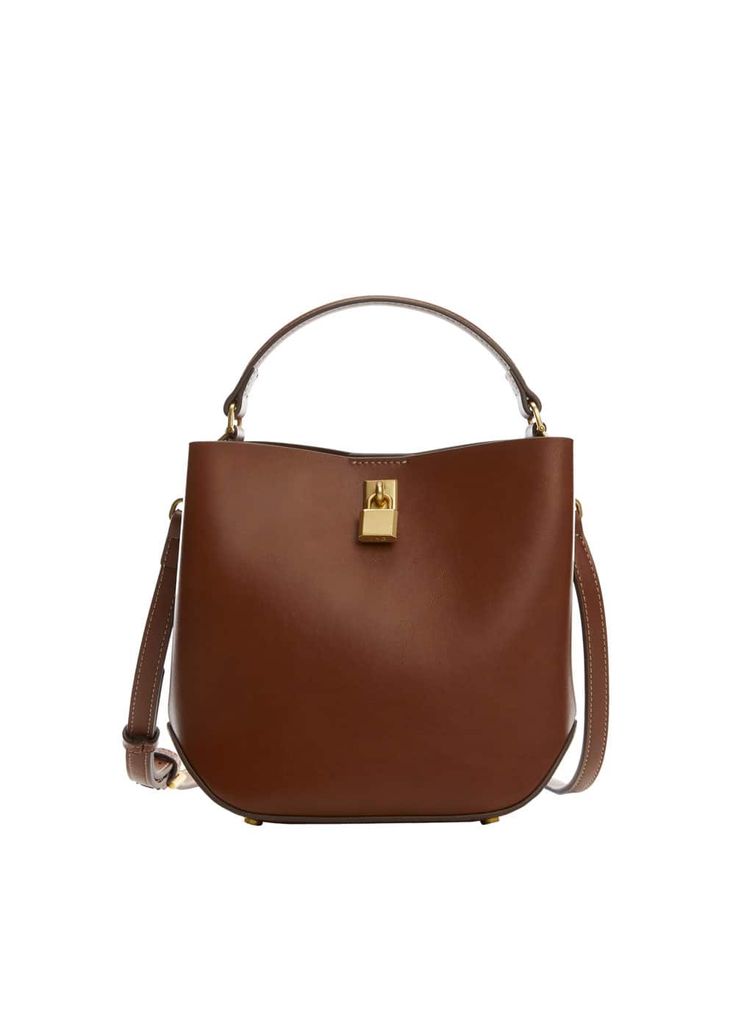 Leather Work Bags With Lock, Leather Bags With Lock For Work, Classic Bags With Lock For Work, Classic Work Bag With Lock, Classic Workwear Bags With Lock, Chic Shoulder Bag With Lock And Double Handle, Chic Shoulder Bag With Lock For Everyday Use, Workwear Crossbody Shoulder Bag With Buckle Closure, Versatile Satchel For Work With Metal Hardware