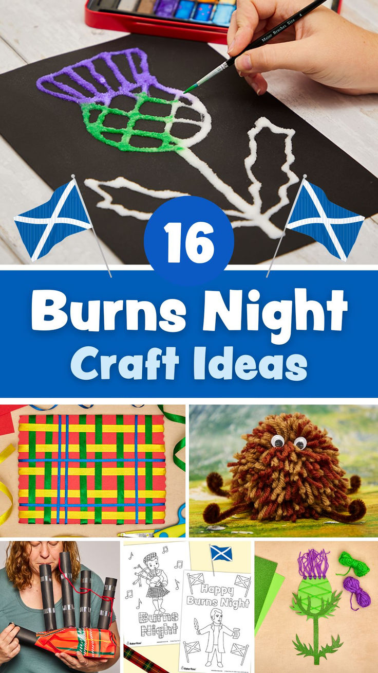 the top ten burns night craft ideas for kids to make with their hands and feet