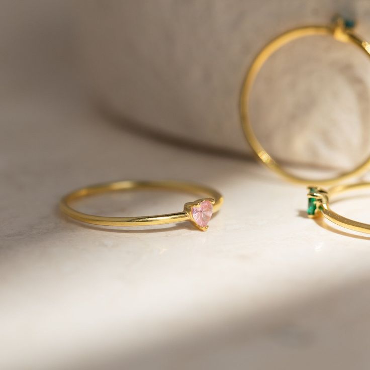 💝Gift-Worthy: Perfect for any occasion 💝 This is the most delicate and romantic way to celebrate your love, with a heart-shaped ring that shows off the birthstones in a subtle way. This stacking ring comes in a variety of finishes and sizes, so you can mix and match or make it all your own. The perfect choice for yourself or as a gift for that special someone! Material: High Quality Solid 925 Sterling Silver Finish: Sterling Silver ∙ 18K Gold ∙ Rose Gold Stone Dimensions: ~3mm Heart Shaped Gen Opal Diamond Ring, Diamond Huggies, Ruby Birthstone, Art Deco Diamond Rings, Stacking Ring Set, Heart Shaped Rings, Link Earrings, Tiny Heart, Gold Stone