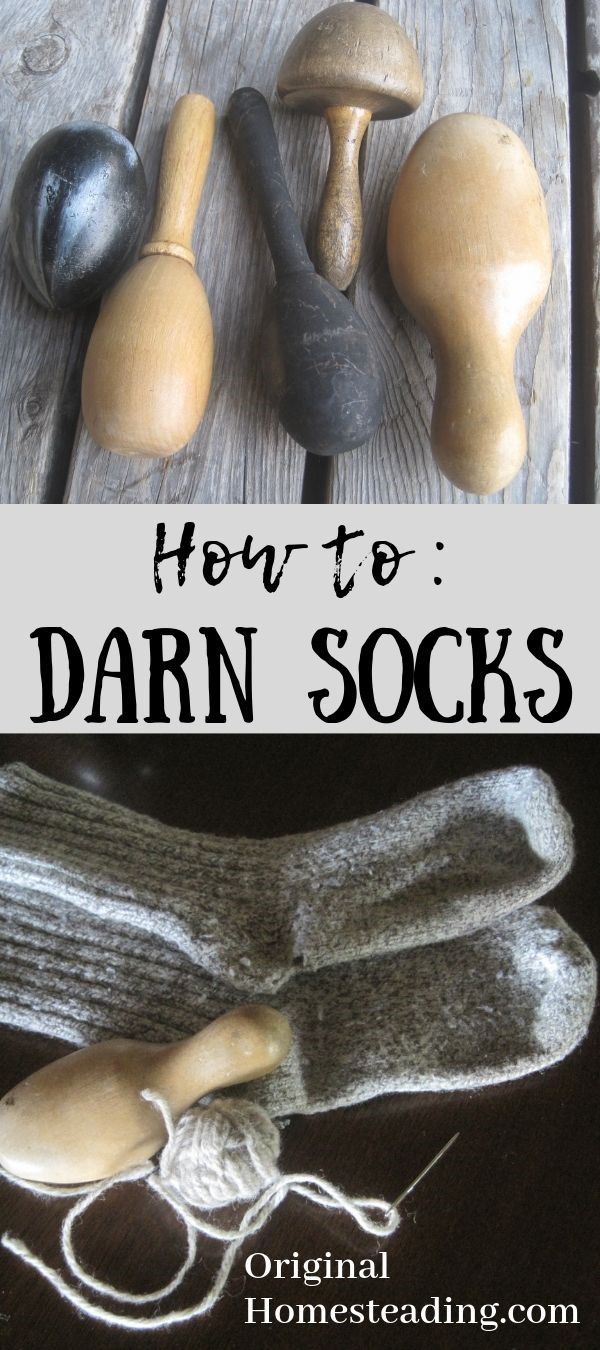 an image of how to yarn socks with text overlay that reads how to darn socks