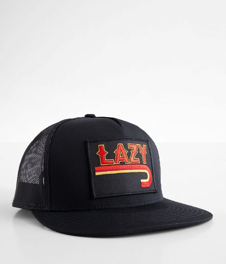 Lazy J Ranch Wear Logo Trucker Hat - Black , Men's Black Embroidered patch snapback hat One size fits most. 65% Polyester 35% Cotton. Apparel & Accessories > Clothing Accessories > Hats Casual Flat Brim Hat With Letter Patch, Casual Trucker Hat With Logo Patch And Flat Brim, Casual Snapback Hat With Embroidered Patch And Flat Brim, Casual Snapback Hat With Flat Brim And Embroidered Patch, Black Trucker Hat With Letter Patch And Curved Brim, Black Flat Brim Hat With Letter Patch, Casual Flat Bill Hat With Letter Patch, Trucker Snapback Hat With Letter Patch And Curved Brim, Casual Black Trucker Hat With Embroidered Patch