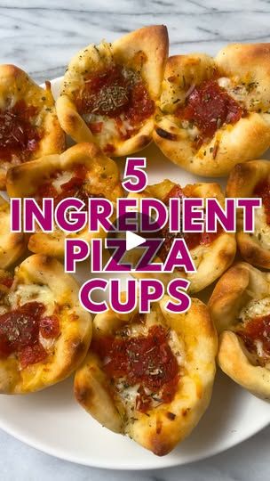 five ingredient pizza cups on a white plate