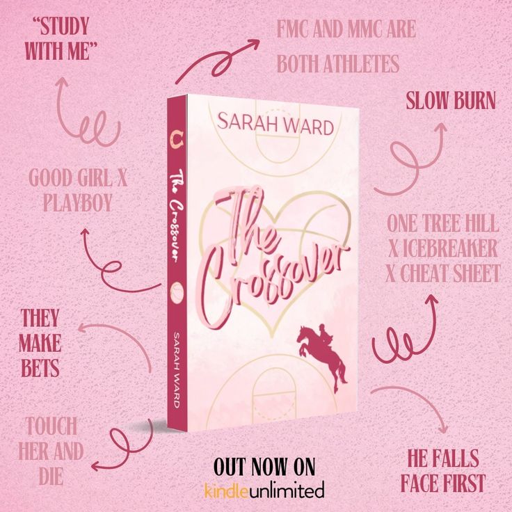 the crossword by sarah ward book cover with pink background and text overlay